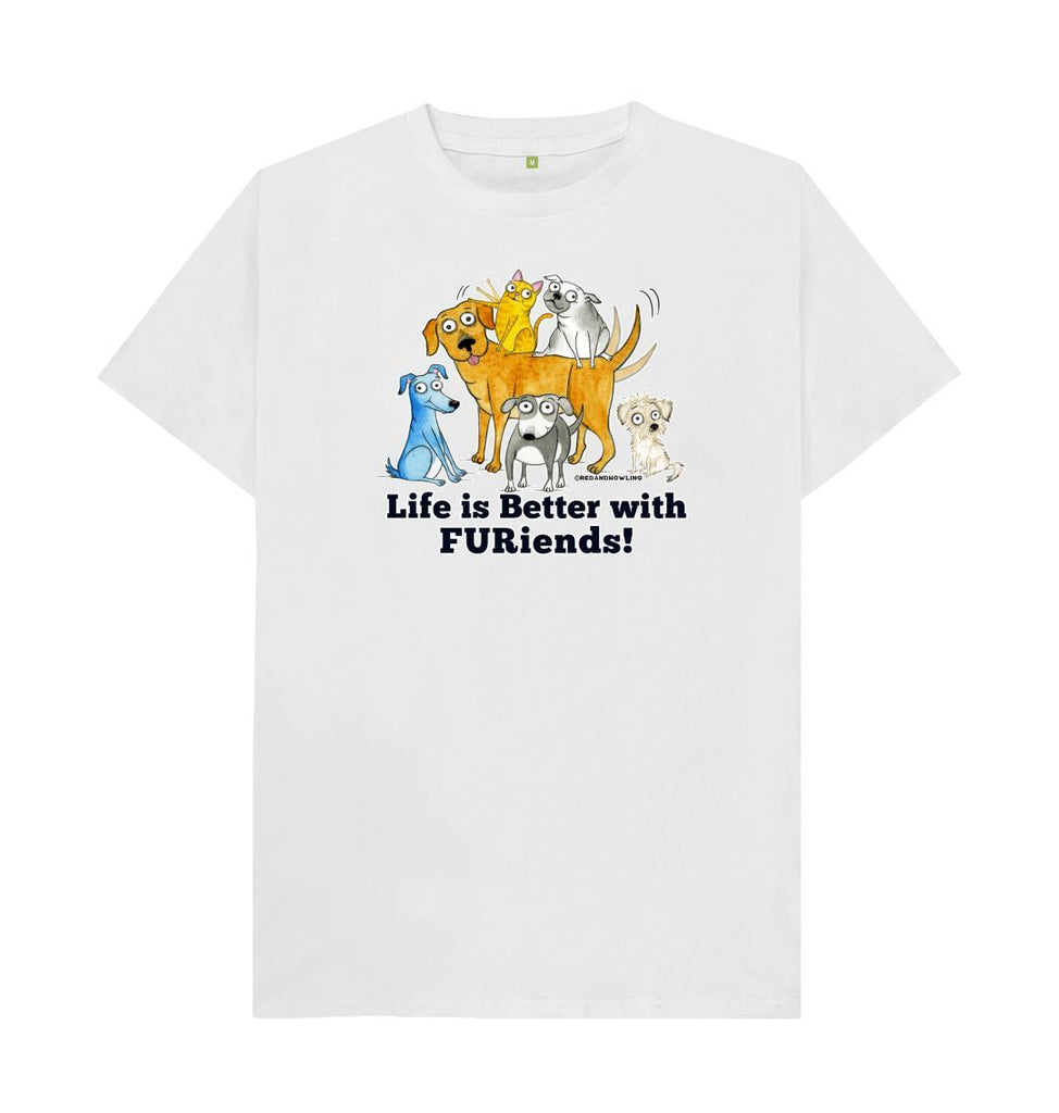 White Life is Better with FURiends! Organic T-shirt