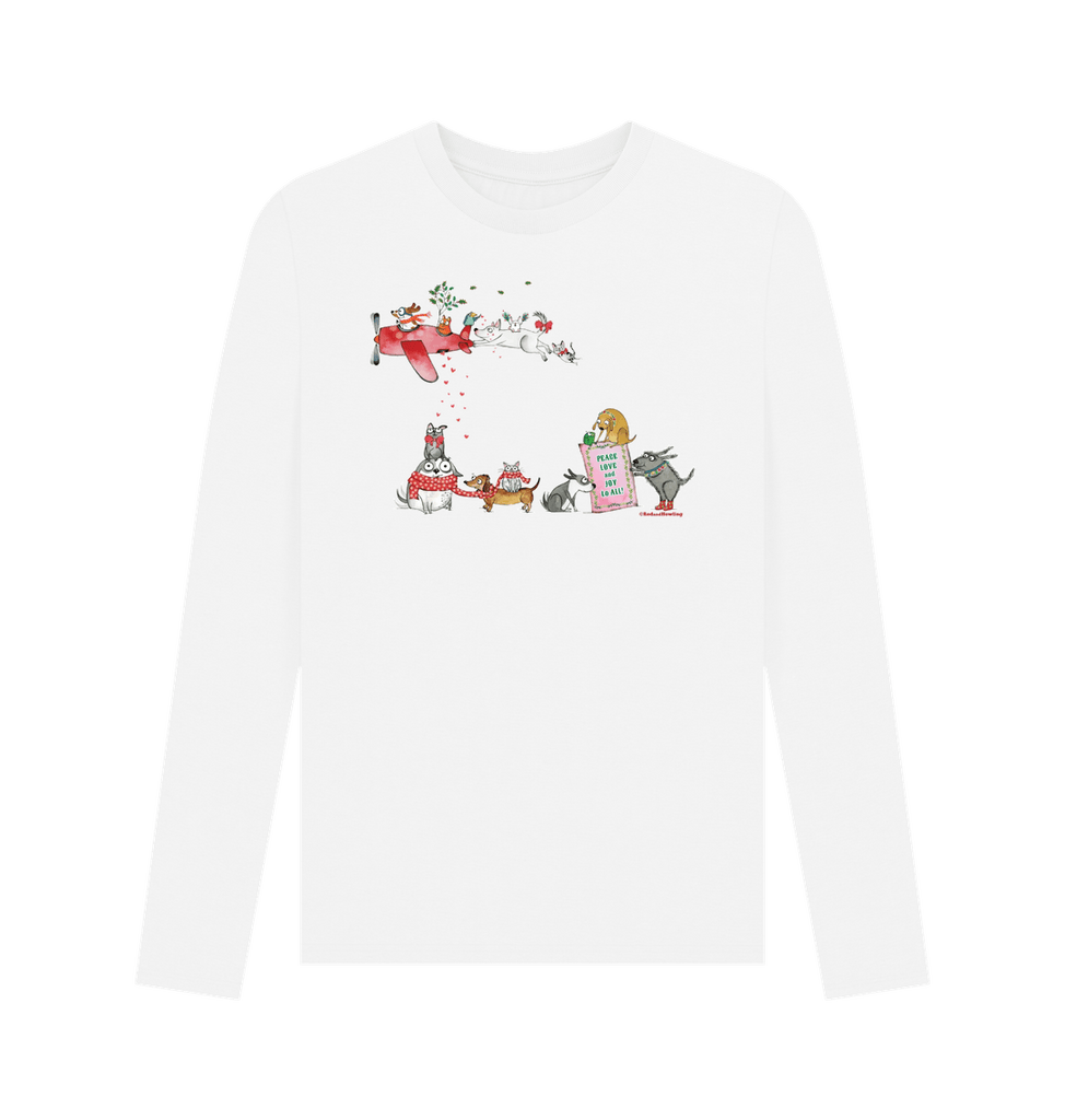 White Peace Love & Joy Organic Long Sleeve T-shirt