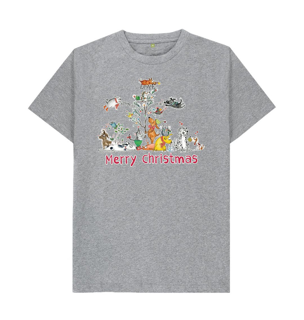 Athletic Grey \"Merry Christmas\" Organic T-shirt