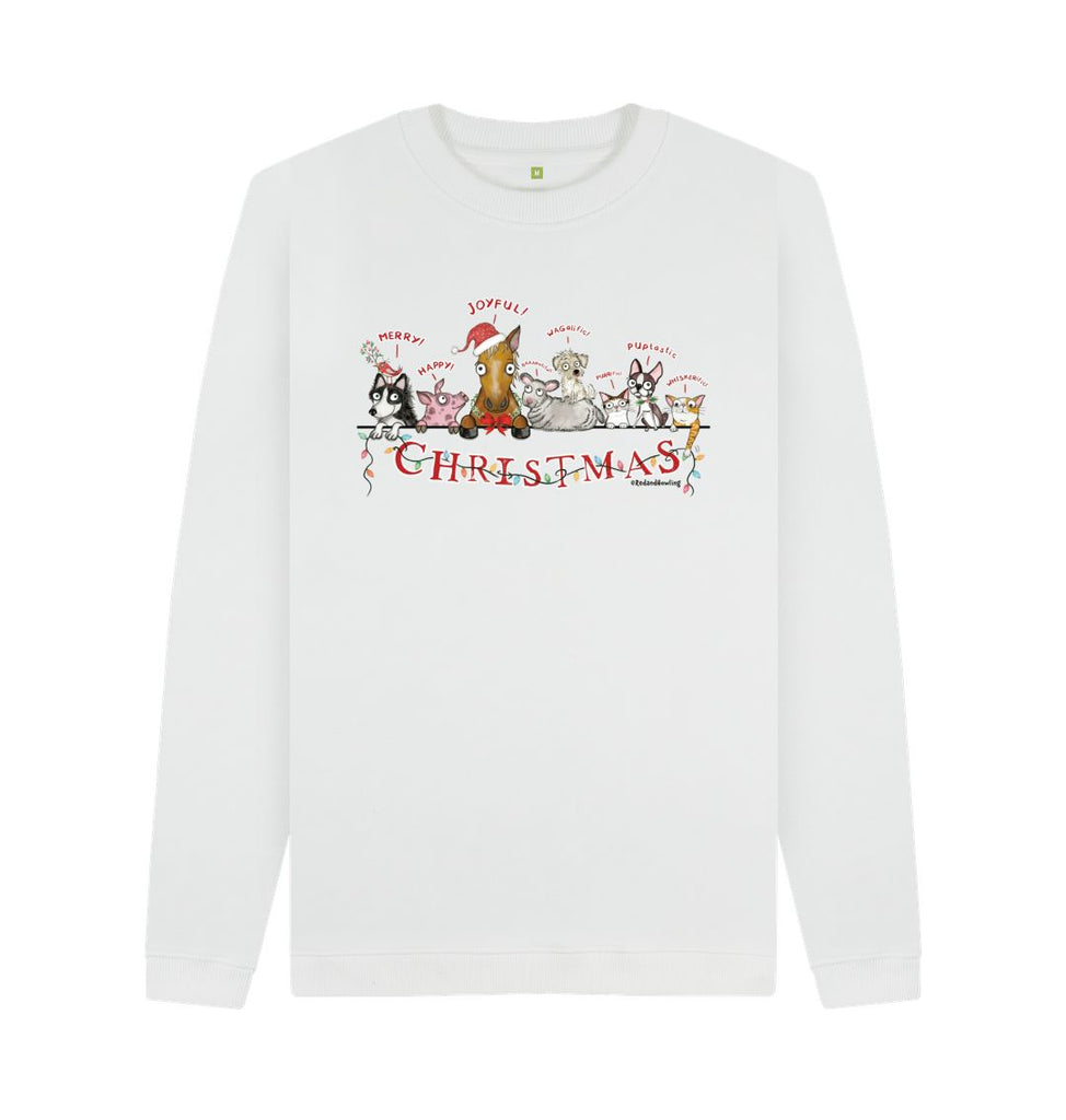 White \"Magical Christmas\" Unisex Organic Crew Neck Sweatshirt