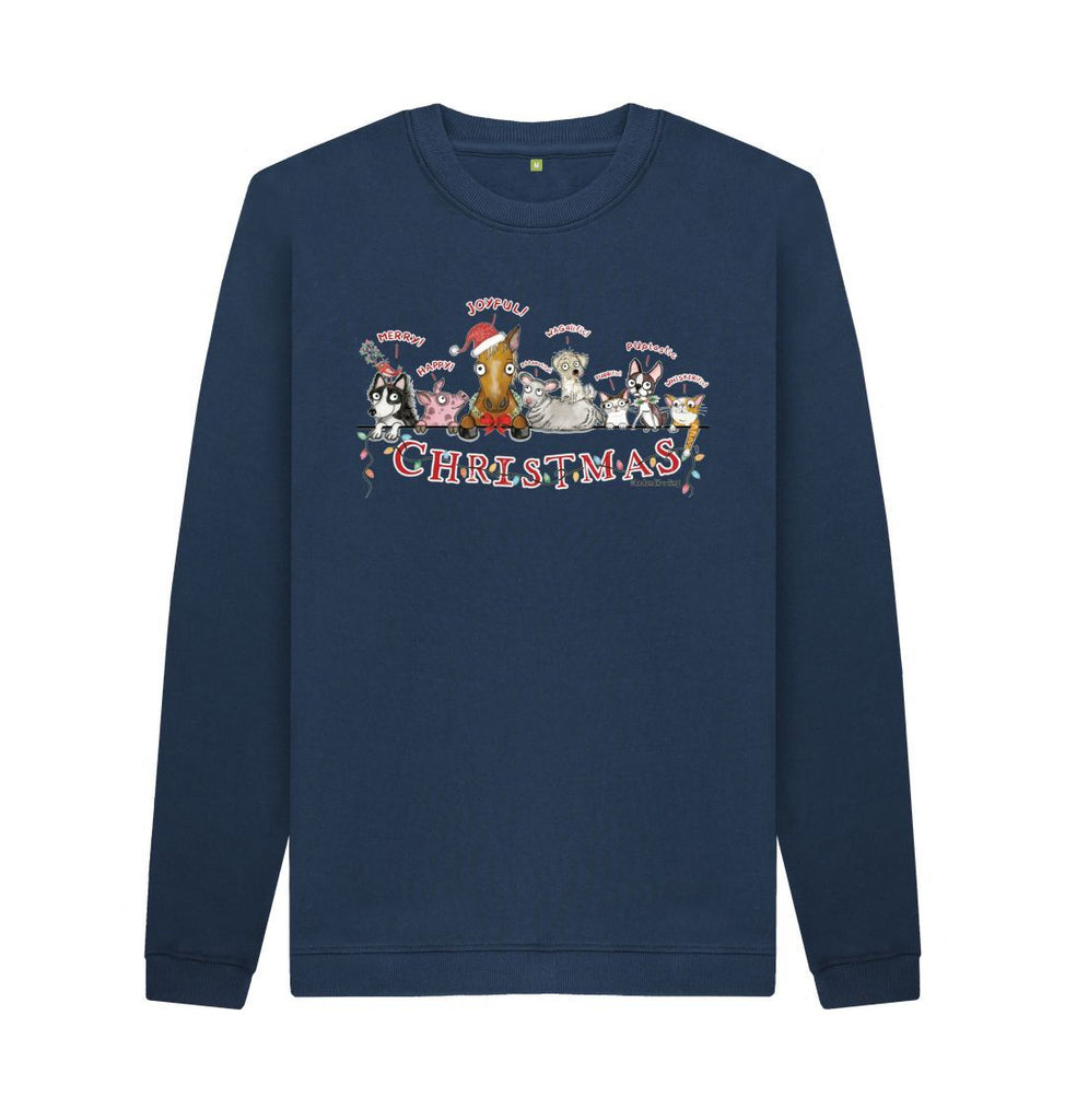 Navy Blue \"Magical Christmas\" Unisex Organic Crew Neck Sweatshirt