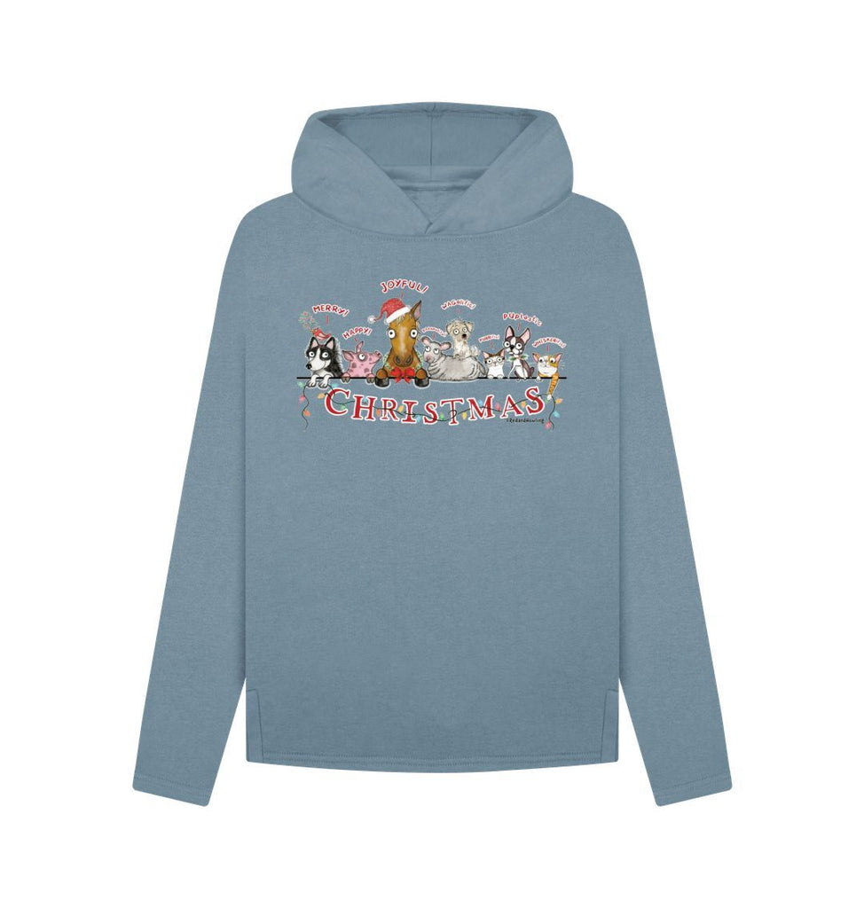 Stone Blue \"Magical Christmas\" Women's Organic Relaxed Fit Hoodie