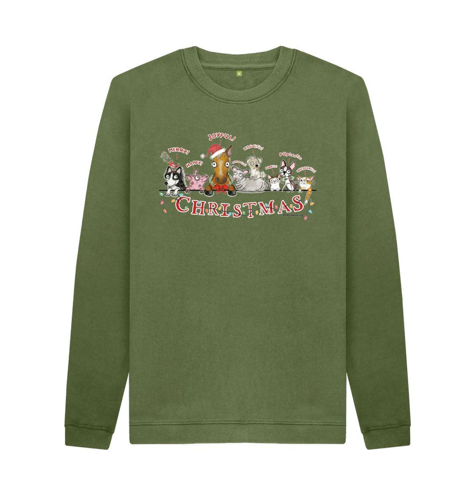 Khaki \"Magical Christmas\" Unisex Organic Crew Neck Sweatshirt