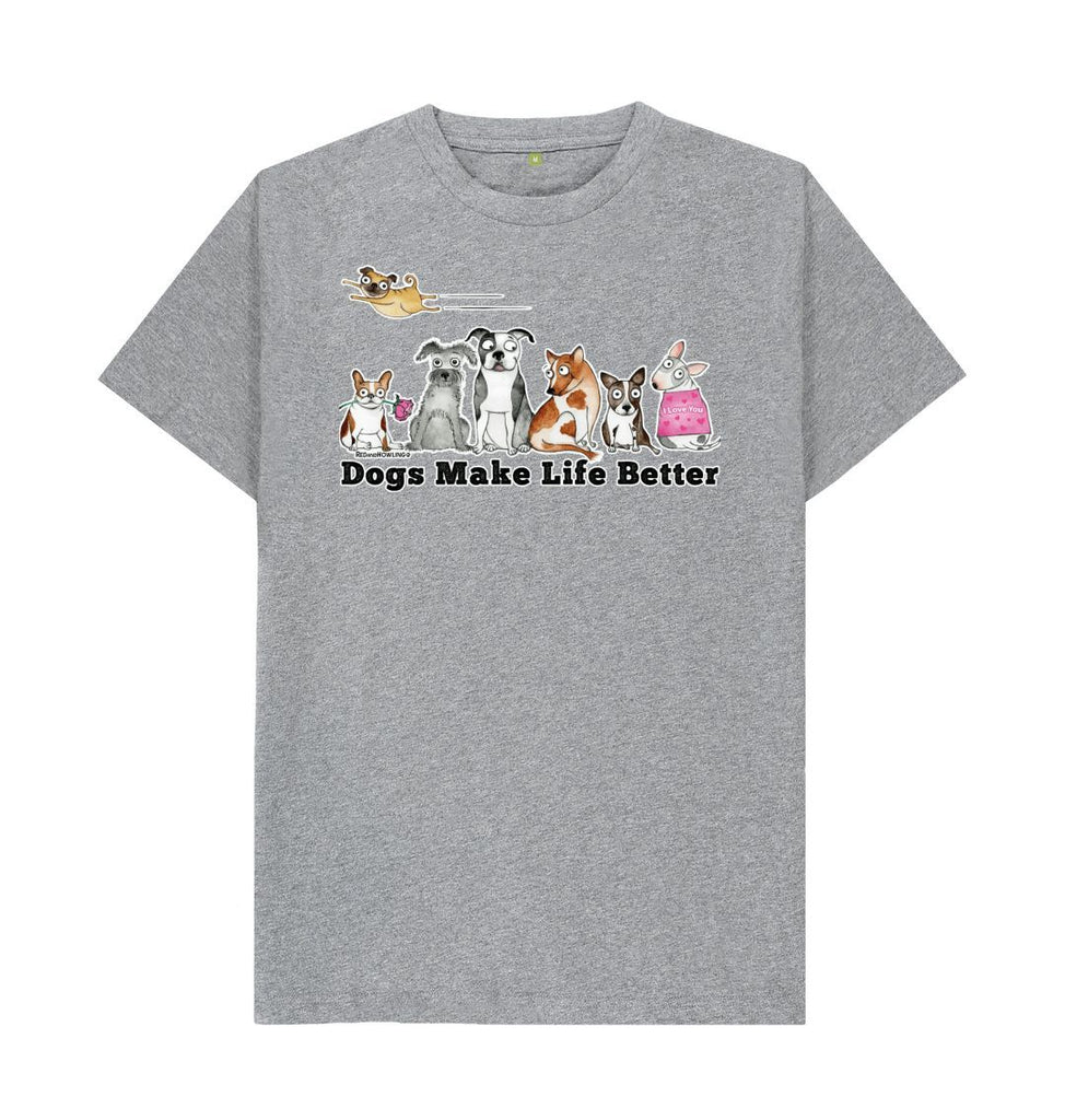 Athletic Grey Dogs Make Life Better Organic T-shirt