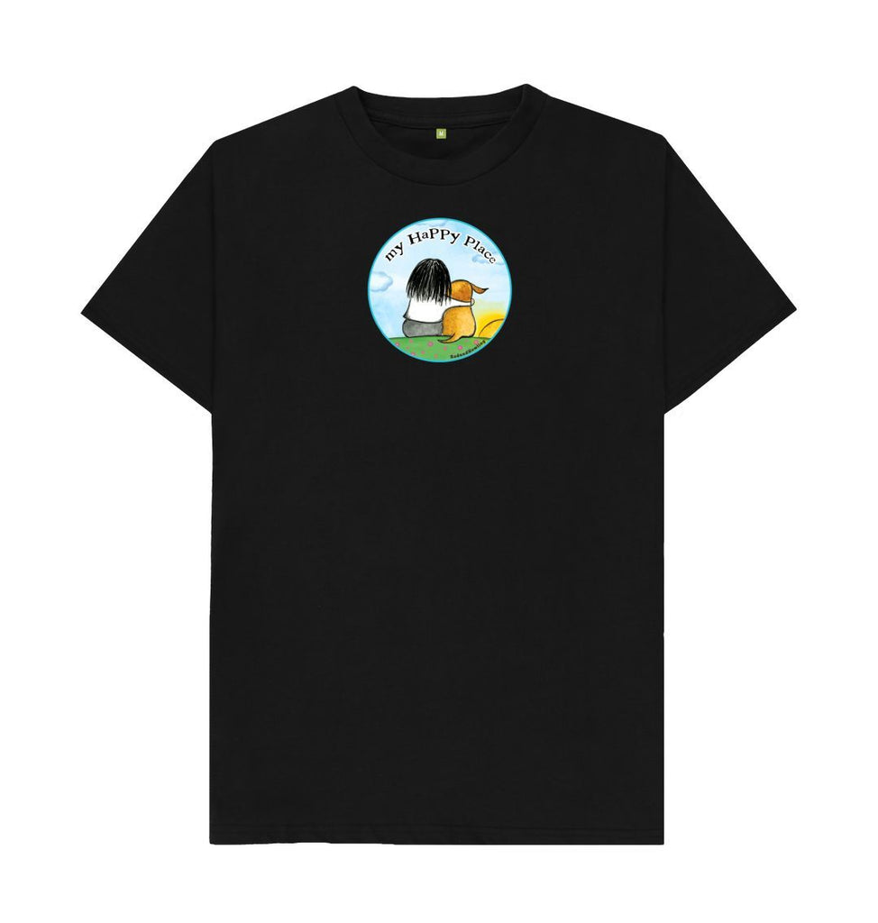 Black My Happy Place Organic T-shirt