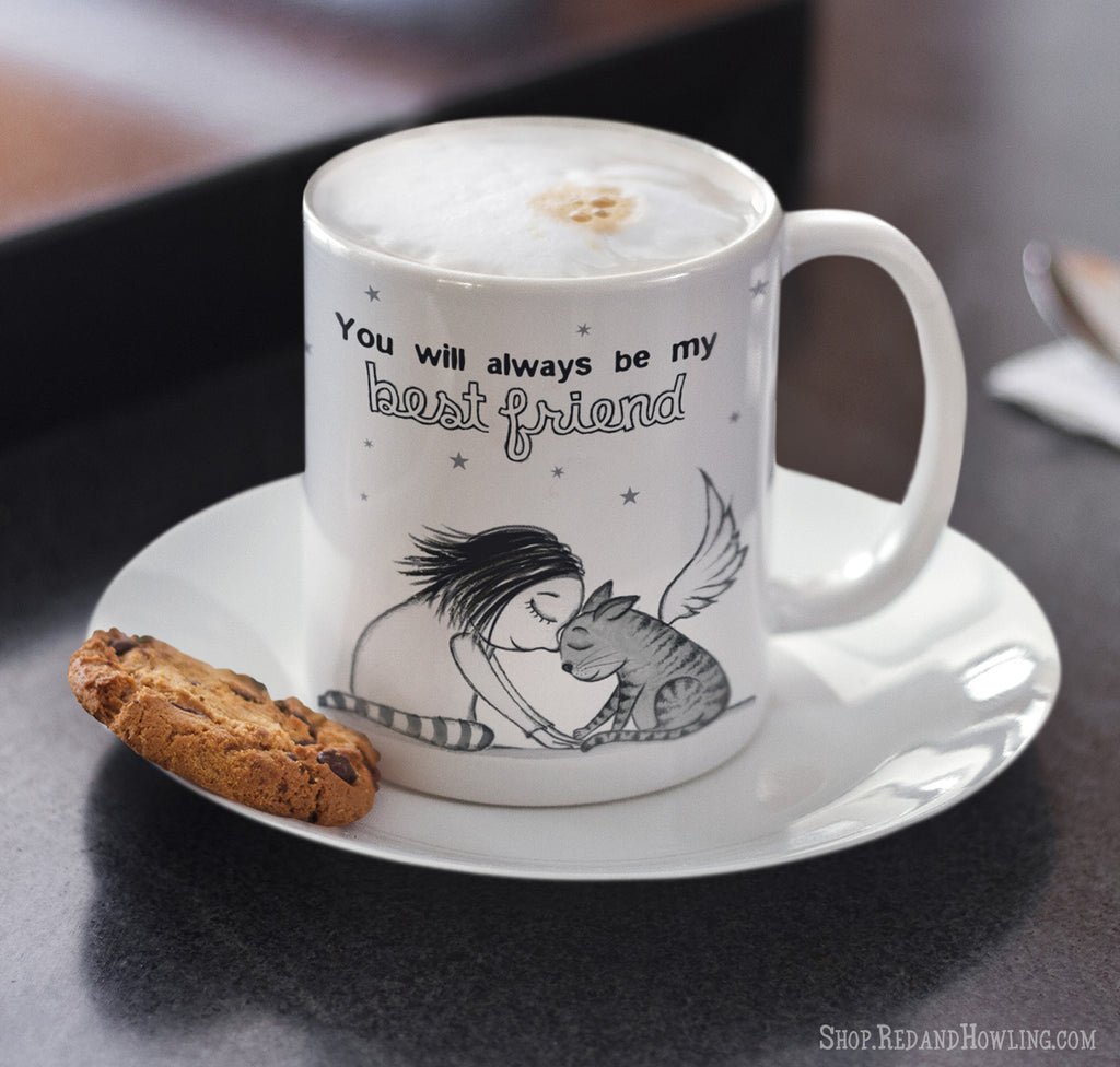 Best Friend: Cat mug - Red and Howling