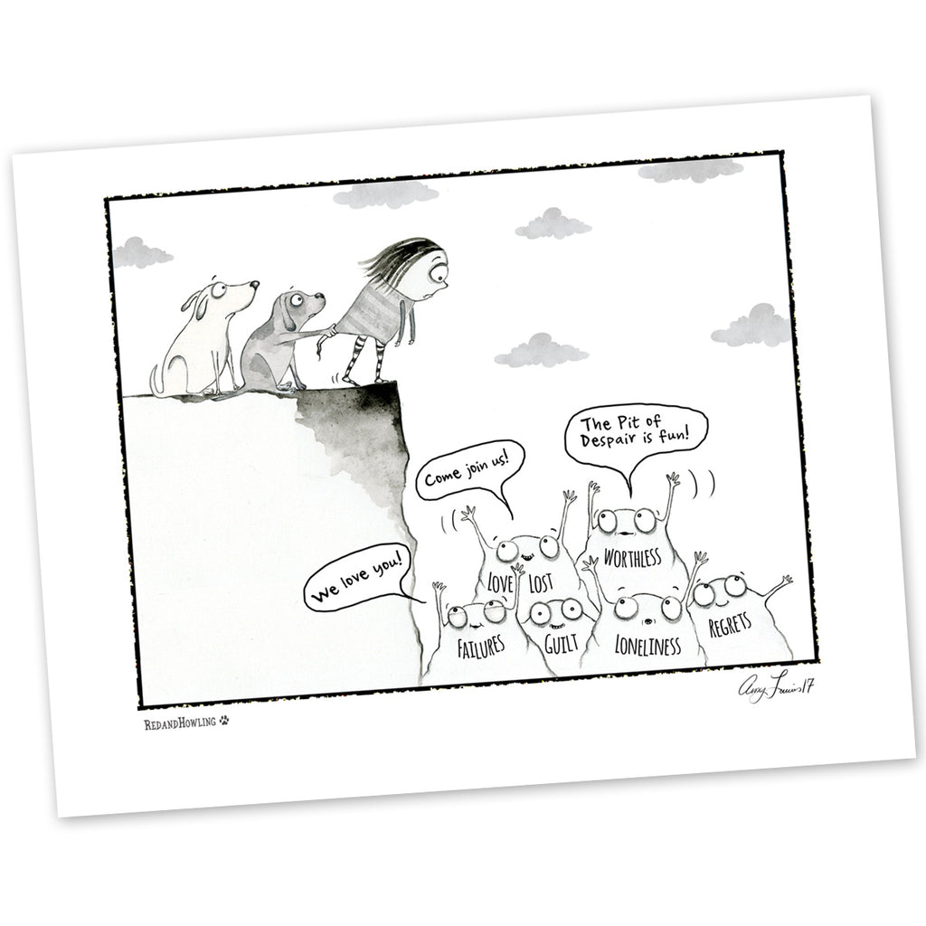 "Pit of Despair" Archival Giclée Print - Red and Howling