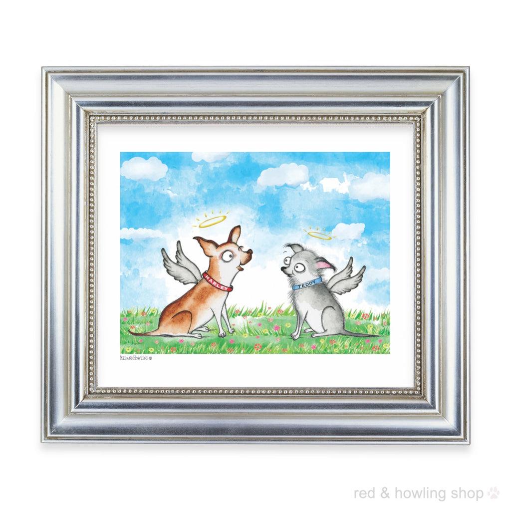 DONATION Print: "Harley & Teddy" Archival Giclée Print - Red and Howling