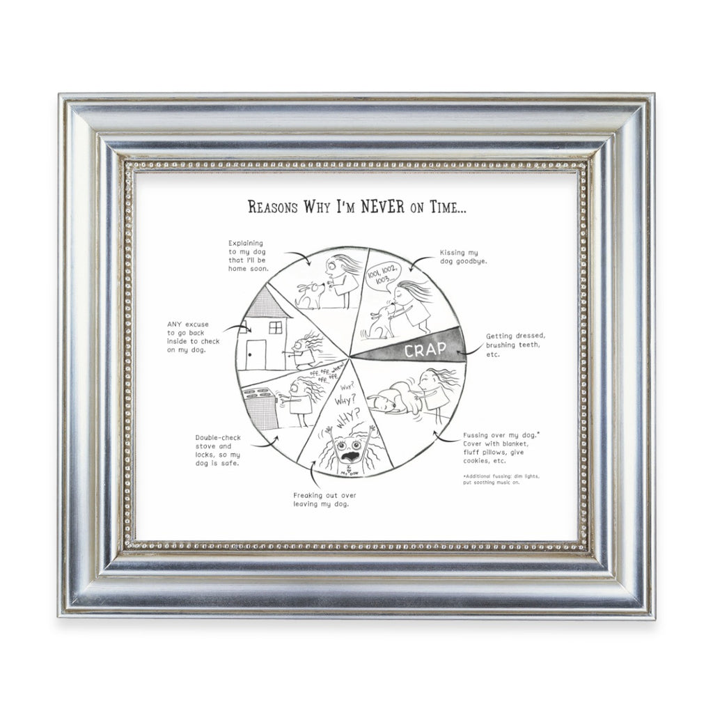 "Reasons Why I'm Never On Time" (Dog) Archival Giclée Print - Red and Howling