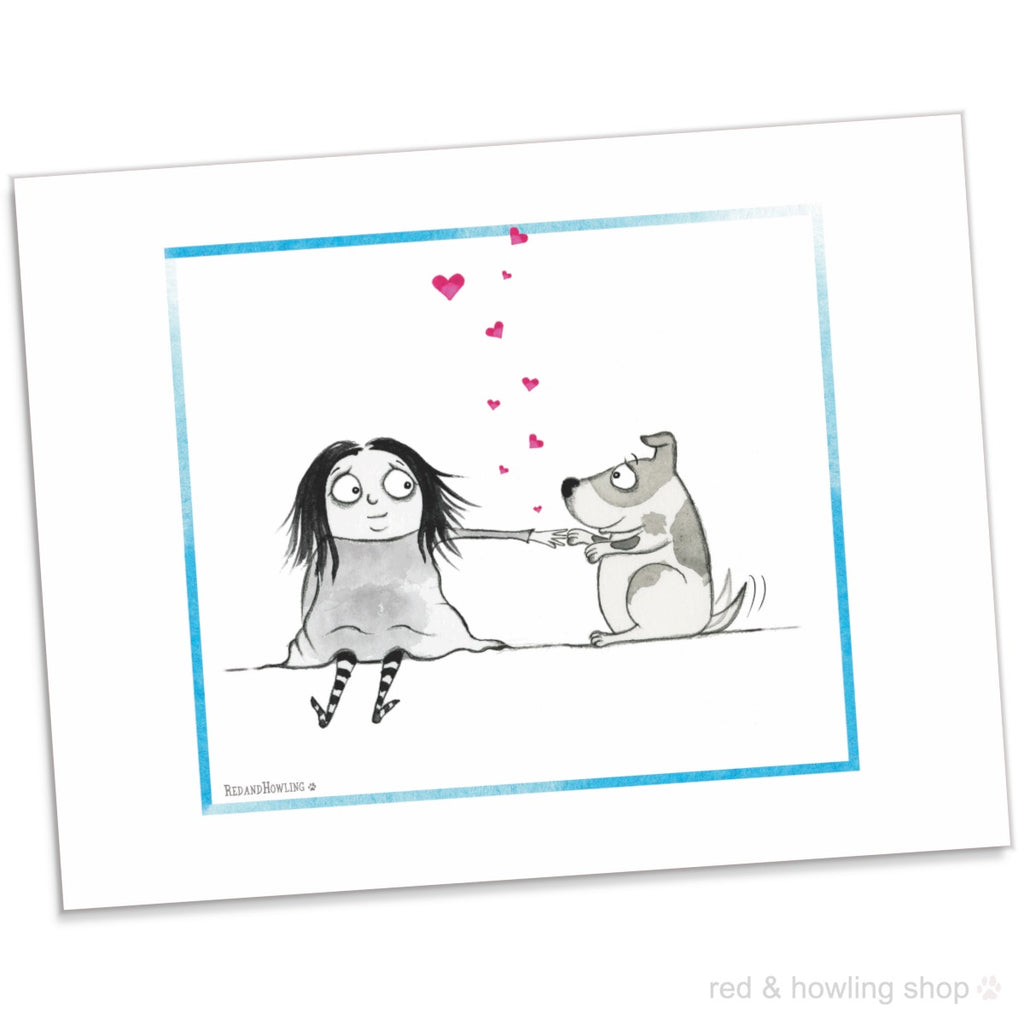 "Dog Love" Archival Giclée Print - Red and Howling